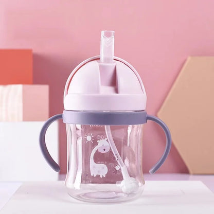250 ml cartoon design double handle baby sippy cup, bottle, water bottle, kindergarten leak-proof cup, photography accessories
