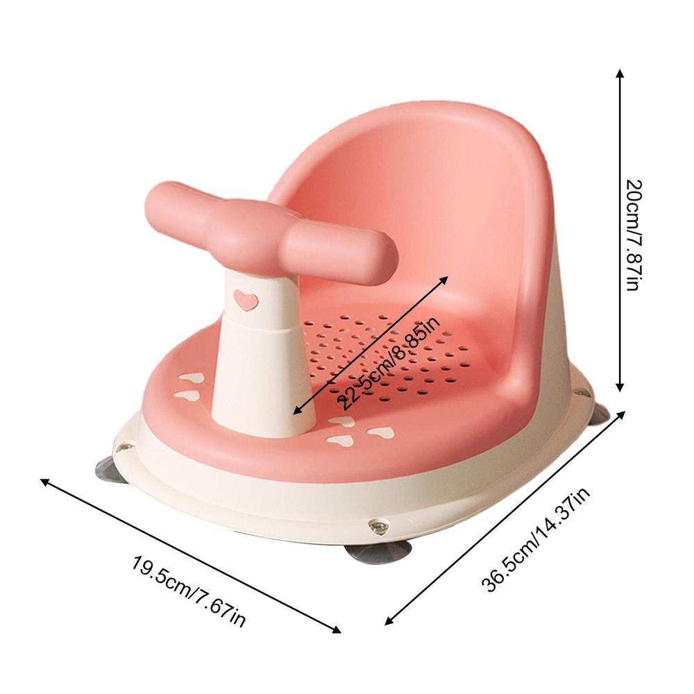 Baby bathtub seat is safe, non slip, and suitable for newborn baby care. Adorable shower seat for children aged 6-18 months