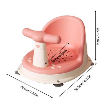 Baby bathtub seat is safe, non slip, and suitable for newborn baby care. Adorable shower seat for children aged 6-18 months
