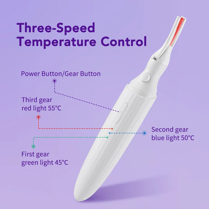 Electric Eyelash Curler Electric Heated Eyelash Curler Long Lasting Eyelash Curling Clip Device Create Perfect Curled Eyelashes