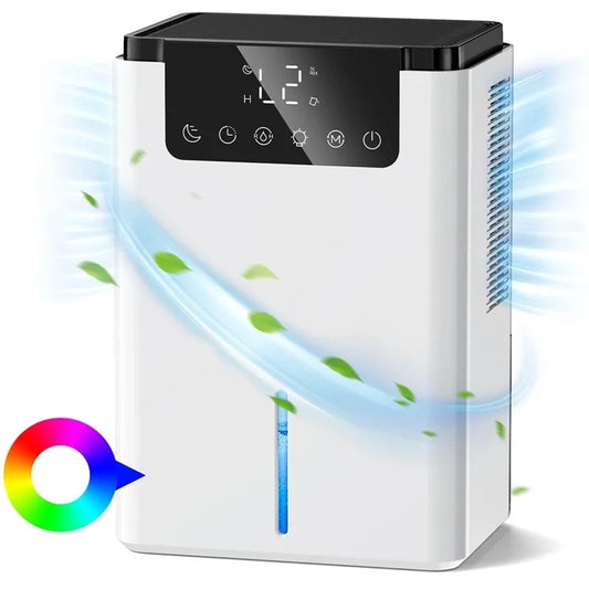 2200ml Air Dehumidifier Mute Moisture Absorbers Machine Air Dryer Water Tank with LED Display and Touch Control Single Core
