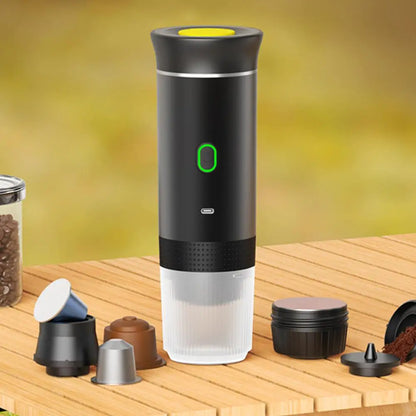 Electric Portable Coffee Machine Portable Italian Espresso Machine for Car & Home 3-in-1 Capsule Powder Travel Coffee Maker