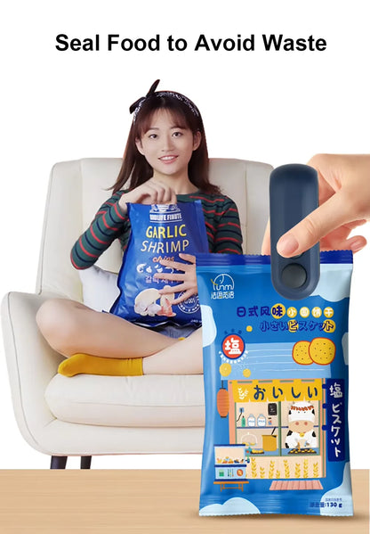 Mini Heat Bag Sealing Machine Portable Plastic Bags Packing Sealer for Snacks Home Handheld Sealer Food Packaging Heat Sealer