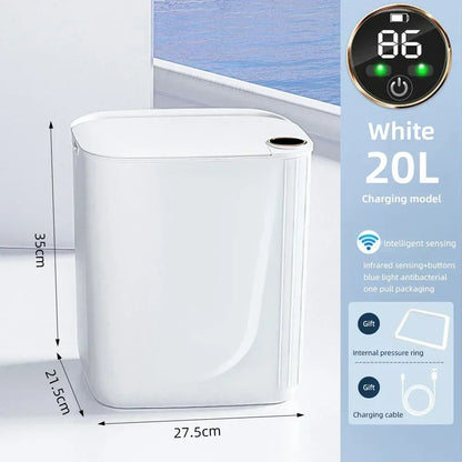 18L Smart Sensor Trash Bin  Smart Sensing Trash Can with Display Type-C Recharging Automatic Wastebin Kitchen Toilet Wastebasket