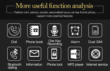 New Mini Mobile Phone X8 0.66" 2G GSM Unlocked Telefone Dual SIM Bluetooth Dialer MP3 Recording Finger Size Small Cellphone