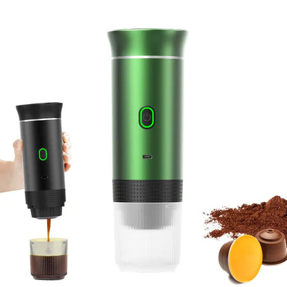 Electric Portable Coffee Machine Portable Italian Espresso Machine for Car & Home 3-in-1 Capsule Powder Travel Coffee Maker