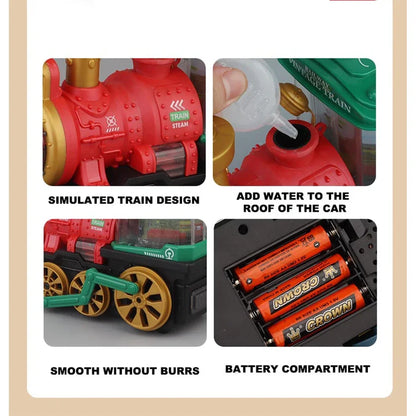 Train Toy for Toddlers 3-5, Trucks Locomotive Electric Steam Engine with Smoke, Light & Sound, Toddler Toy Trucks for Boys Gift