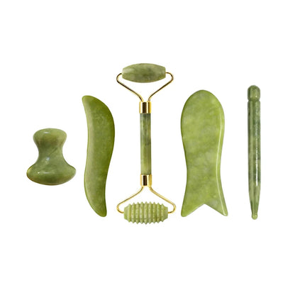 100% Natural Stone Gua Sha Board Set Jade Roller Massager Gouache Scraper Acupuncture Facial Lifting Spa Skin Care Beauty Tools