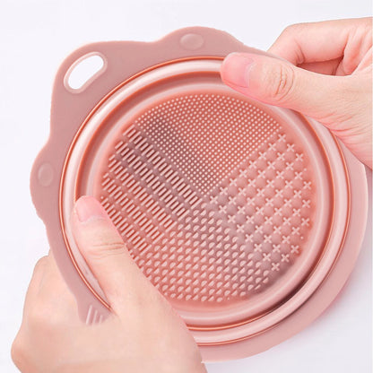 Makeup Brush Cleaner Cleaning Bowl Brush Tool Set Thorough Cleaning Without Hurting Bristles Wet & Dry Powder Puff Dry Cleaner