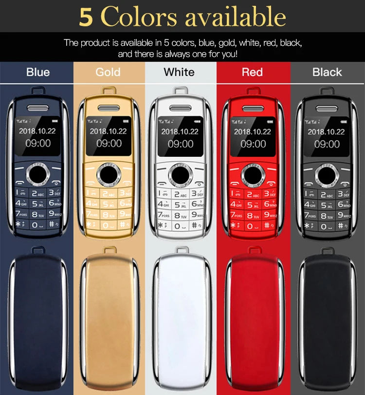 New Mini Mobile Phone X8 0.66" 2G GSM Unlocked Telefone Dual SIM Bluetooth Dialer MP3 Recording Finger Size Small Cellphone
