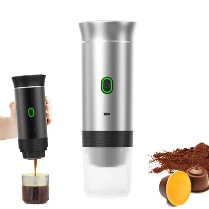 Electric Portable Coffee Machine Portable Italian Espresso Machine for Car & Home 3-in-1 Capsule Powder Travel Coffee Maker