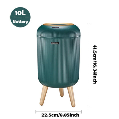 Smart Motion Sensor Automatic Trash Can  Small Plastic  Lid  Equipped for Bedroom Bathroom  Kitchen & Office