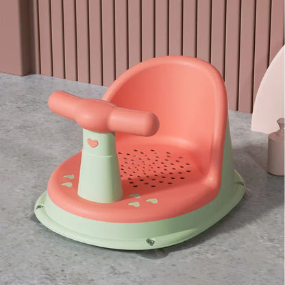 Baby bathtub seat is safe, non slip, and suitable for newborn baby care. Adorable shower seat for children aged 6-18 months