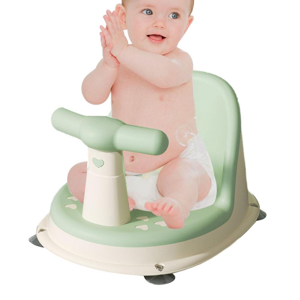 Baby bathtub seat is safe, non slip, and suitable for newborn baby care. Adorable shower seat for children aged 6-18 months