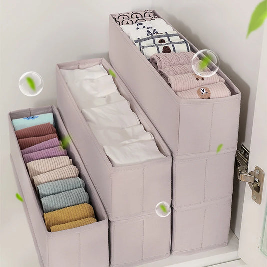 Foldable Underwear Organizer Cabinets Drawer Underwear Storage Box Hard Bra Socks Organizer Closet Clothes Storage Organizers