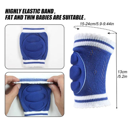 1Pair Baby Knee Pads for Crawling with Sponge，Anti-Slip Knee Pads Leg Warmers Protective Cover for Unisex Babies Infant Toddler