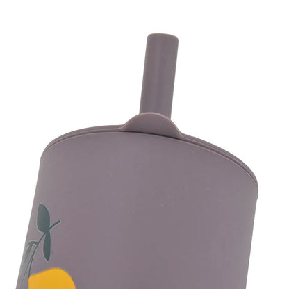 Baby Silicone Sippy Cup Portable Storage Snack Container Feeding Children Rainbow Printing Leakproof Learning Drink Cup Bpa Free