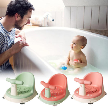 Baby bathtub seat is safe, non slip, and suitable for newborn baby care. Adorable shower seat for children aged 6-18 months