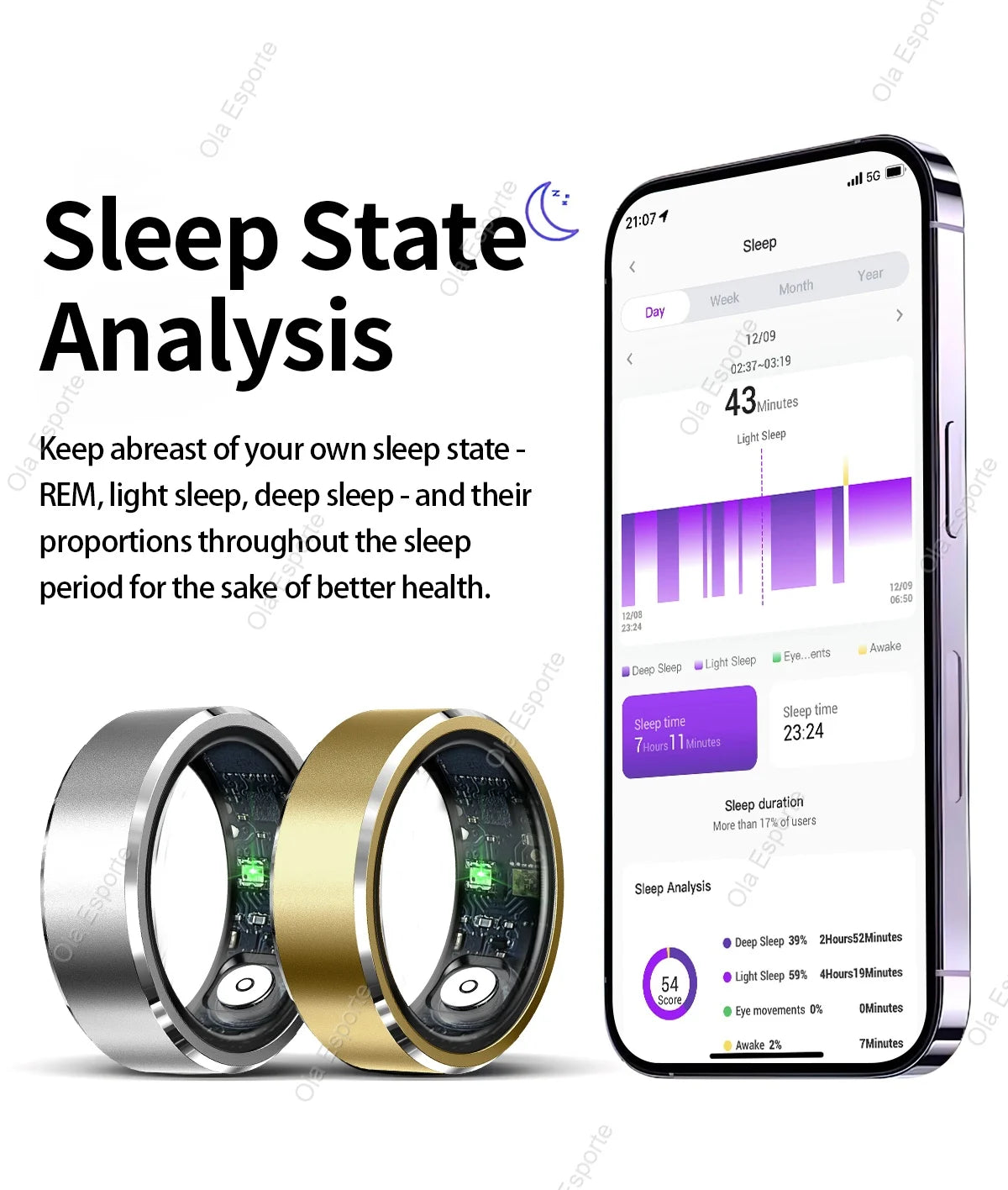 ew Smart Fitness Ring with Gesture Control,Heart rate,Blood oxygen,Blood pressureSleep,Steps,Distance,Calories For Android IOS