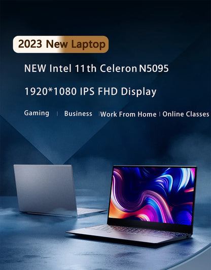 AKPAD 15.6-Inch IPS Display Laptop 16GB RAM 2TB SSD Intel Celeron 11th Gen N5095  Windows 11 Pro - Portable Office Notebook PC