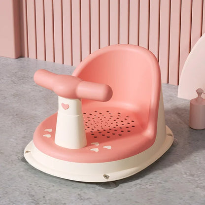 Baby bathtub seat is safe, non slip, and suitable for newborn baby care. Adorable shower seat for children aged 6-18 months