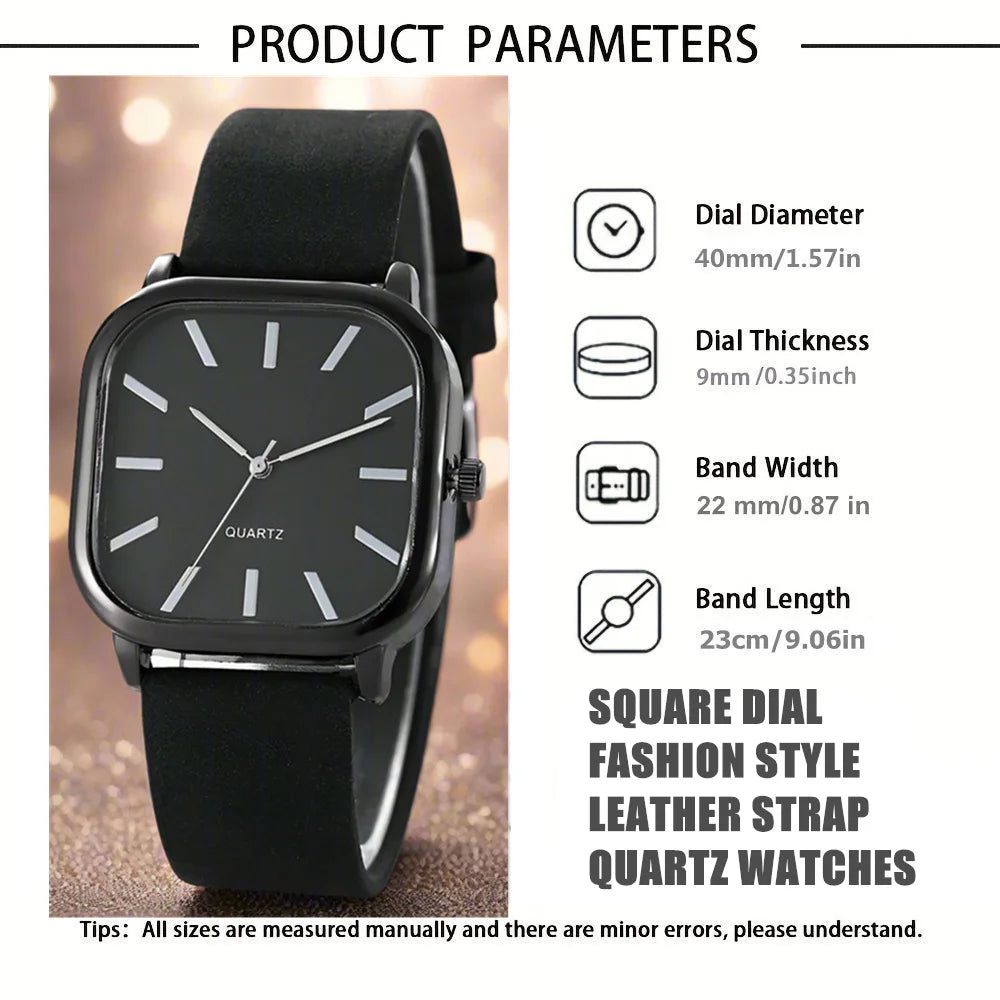 Minimalist Women's Watch Square Dial Pu Leather Strap Quartz Writwatch Female Girls Relogio Leisure Clock Elegant Reloj Saati