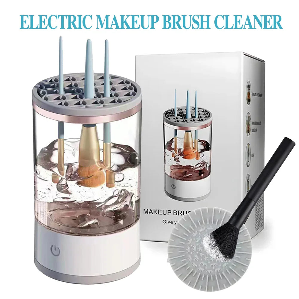 3 In 1 Makeup Brush Cleaner Automatic Spinner Makeup Brush Holder Stand Women Lazy Cleaning Brush Washer Quick Dry Tool
