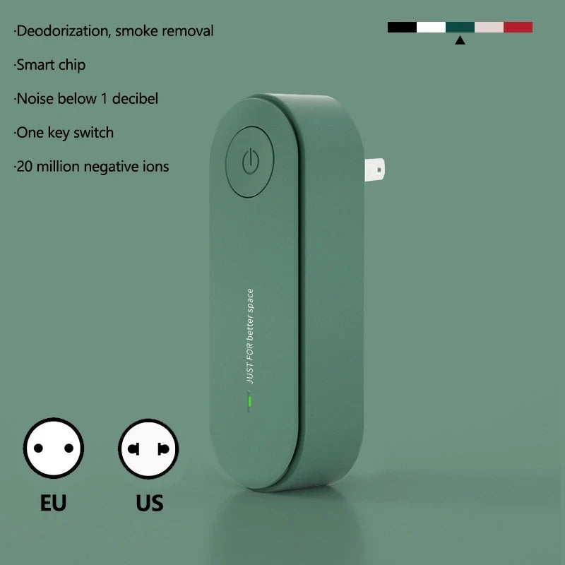 New Portable Air Purifier Anion Air Purification Air Freshener Ionizer Cleaner Dust Cigarette Smoke Remover Toilet Pet Deodor