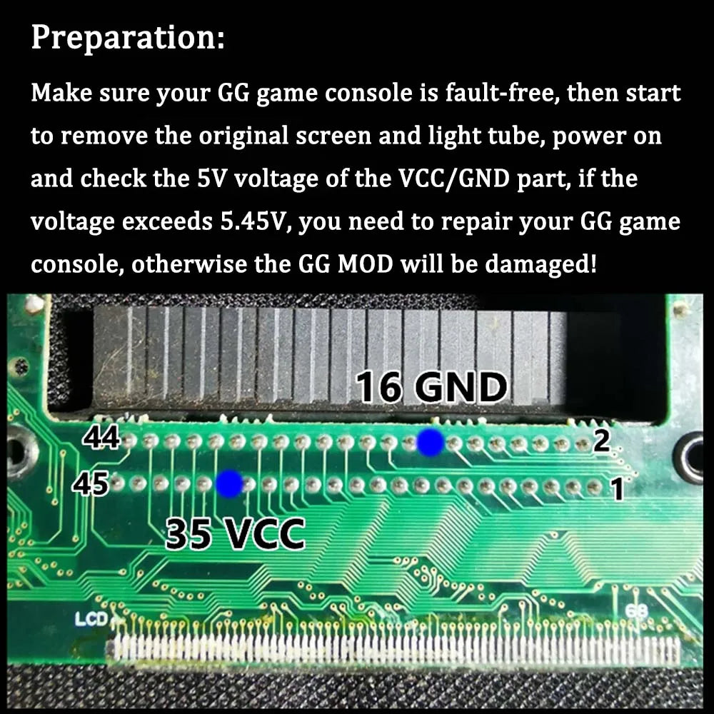 For SEGA Game Gear GG Console V4.2 LCD Screen HighLit Full Display VGA Out Mod Highlight Adjustable Brightness LCD Kits