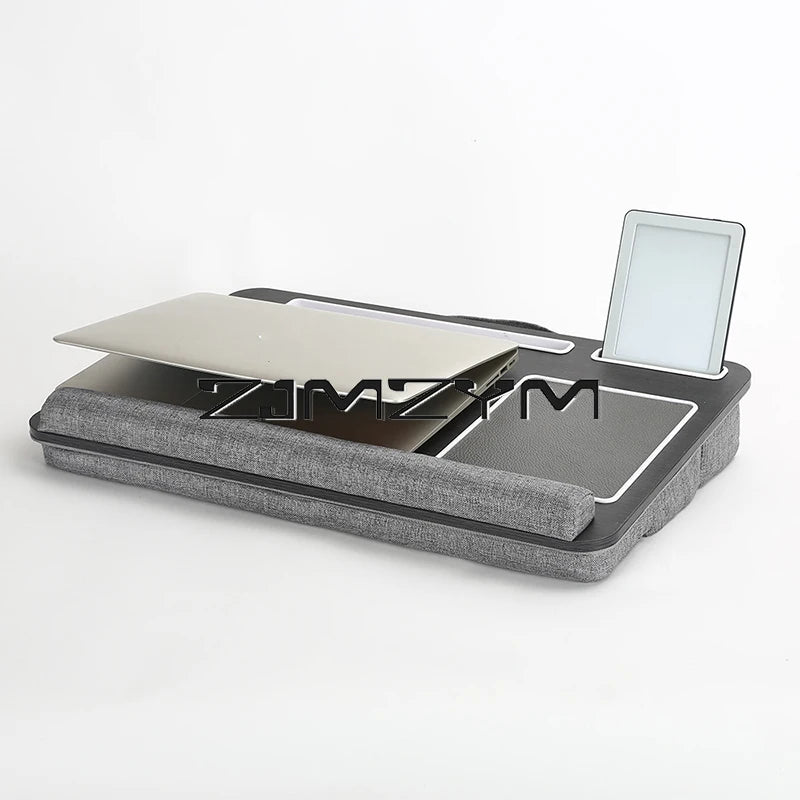 Lap Desk With Pillow Cushion Portable Laptop Desk With Wrist Rest, Mouse Pad, Phone Holder Computer Laptop Stand
