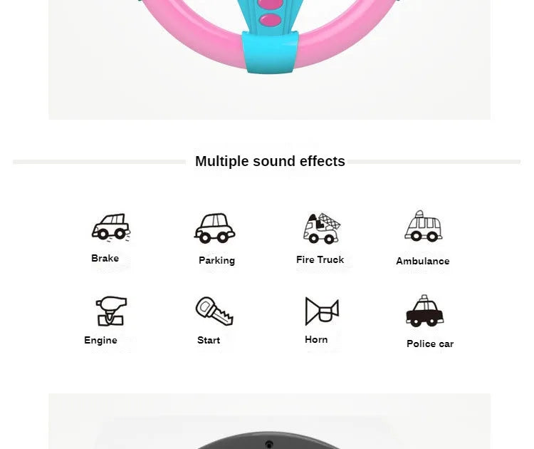 Simulate Driving a Car, Steering Wheel, Electric Toy Sound, CHILDREN'S Music Education, Pushing a Cart, Driving a Vocal Toy
