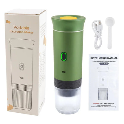 3 in 1 Portable Cordless Espresso Machine Travel, Car and Home Camping Coffee Maker Capsule Powder Coffee Maker Smart Heating