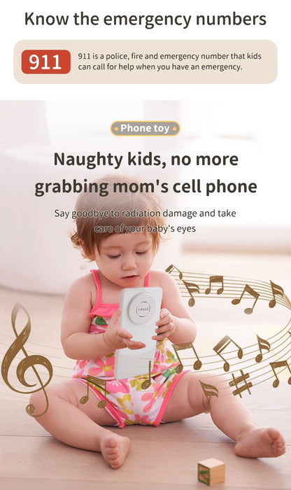 Baby Simulation Mobile Phone Toy Screen Music Early Educational Toys Learning Vocal English Mobile Vocal Toy Model Children Gift