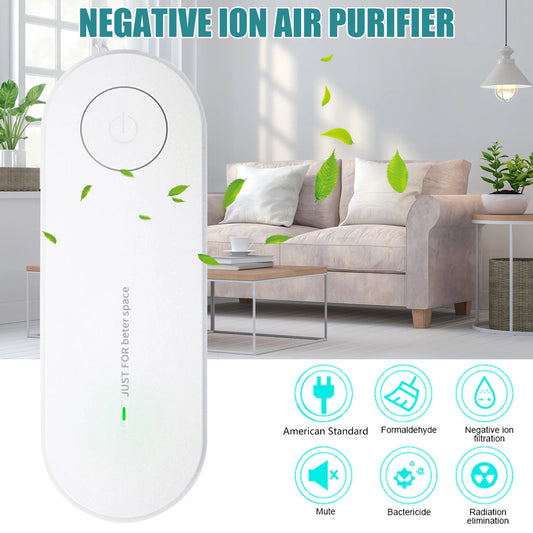 Portable Air Purifier Quiet and Energy-saving Smoke Remover Anion Air Filter Intelligent Household Air Freshener Ionizer Cleaner