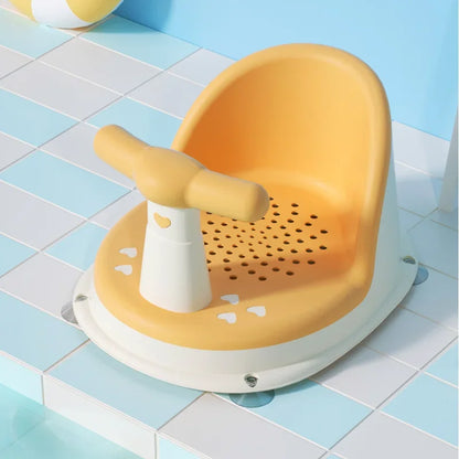 Baby bathtub seat is safe, non slip, and suitable for newborn baby care. Adorable shower seat for children aged 6-18 months