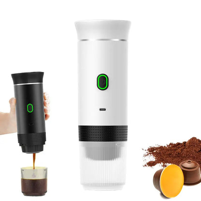 Electric Portable Coffee Machine Portable Italian Espresso Machine for Car & Home 3-in-1 Capsule Powder Travel Coffee Maker