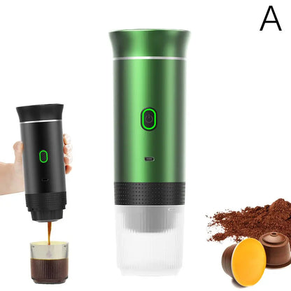 Electric Portable Coffee Machine Portable Italian Espresso Machine for Car & Home 3-in-1 Capsule Powder Travel Coffee Maker