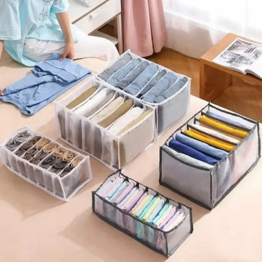 1/3pcs Wardrobe Clothes Organizer Foldable Mesh Organiser Socks Underwear Organiser Portable Drawer Divider Organiser