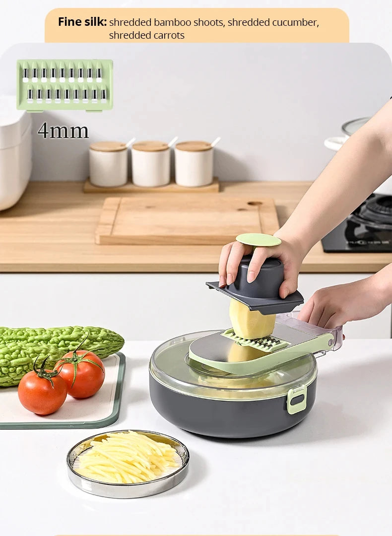 11 in 1 Multifunctional Vegetable Slicer Cutter Shredders Slicer With Basket Fruit Potato Chopper Carrot Sliced and Diced