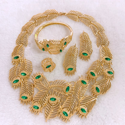 Luxury Woman Long Necklace Unique Design Italian Wedding Party Earrings Bracelets Gold Plated Jewelry Accessories High Quality