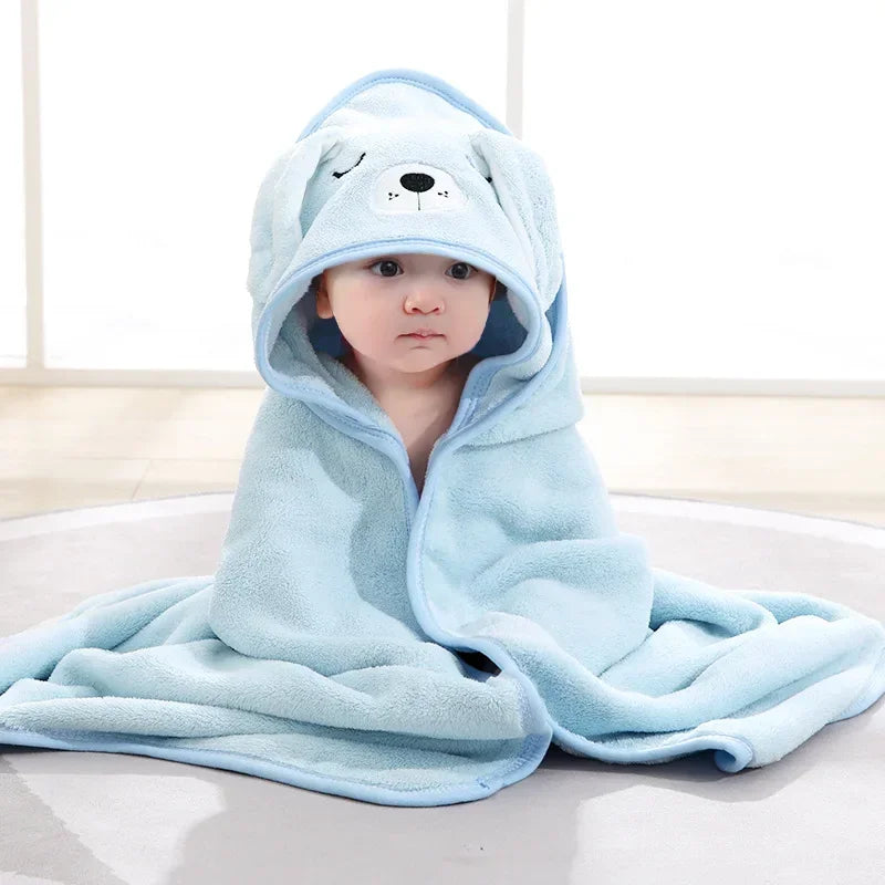 Cartoon Animal Baby Hooded Bath Towels Newborn Soft Towel Blanket Toddler Bathrobe Warm Sleeping Swaddle Wrap for Boys Girls