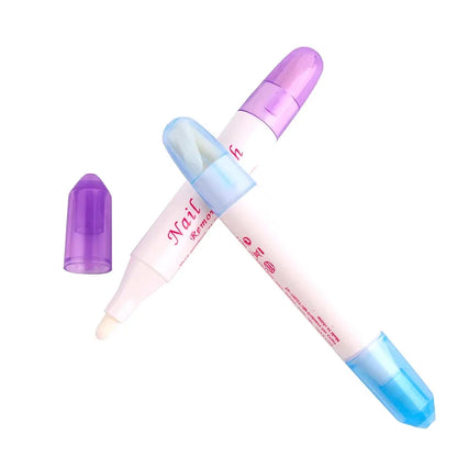2pcs Nail Polish Remover Pens UV Gel Nail Polish Remover Cleaner Pen Manicure Tool With 3 Pen Heads By Random Corrector Pencil