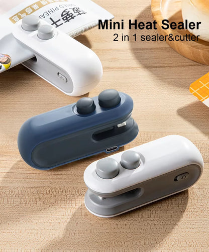 Mini Heat Bag Sealing Machine Portable Plastic Bags Packing Sealer for Snacks Home Handheld Sealer Food Packaging Heat Sealer
