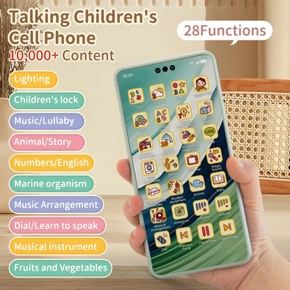 Baby Simulation Mobile Phone Toy Screen Music Early Educational Toys Learning Vocal English Mobile Vocal Toy Model Children Gift
