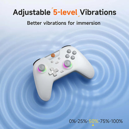 EasySMX X05 Wireless Gamepad, RGB Bluetooth Gaming Controller for PC/Phone/Switch/ Steam/TV, Hall Joysticks Effect