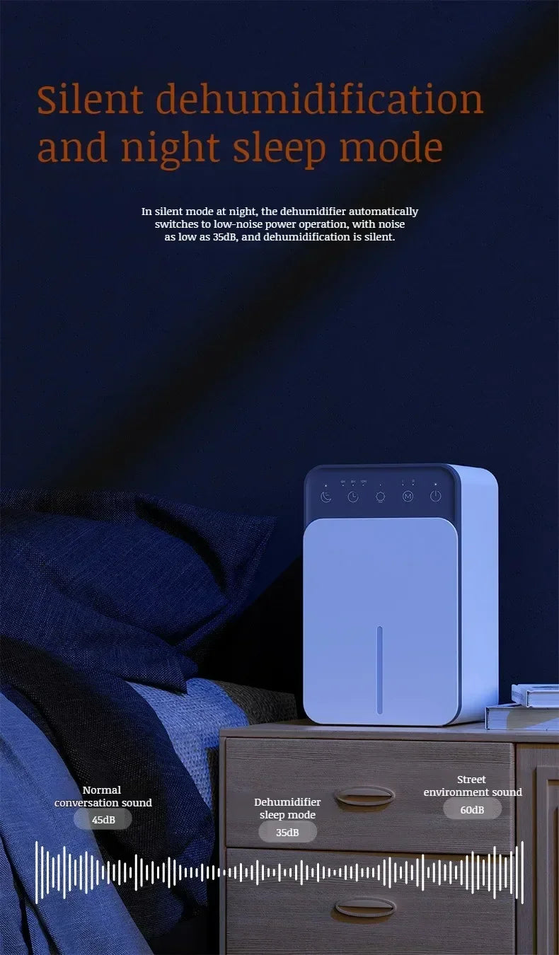Air Dehumidifier Portable Mute Moisture Absorbers Machine Air Dryer For Home Bedroom Office Kitchen Deodorizer Dryer EU plug