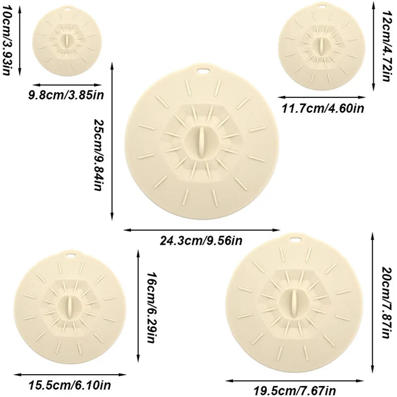 5pcs Environment-friendly Preservation Cover Food Ftorage Can Be Used For Refrigerators Microwave Ovens Spill Proof