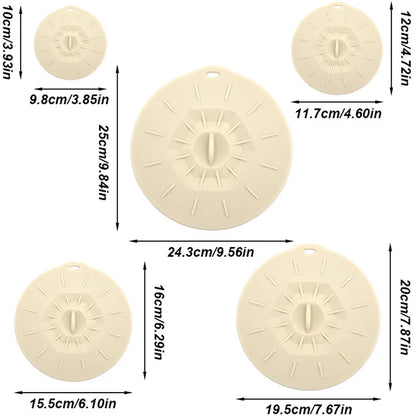 5pcs Environment-friendly Preservation Cover Food Ftorage Can Be Used For Refrigerators Microwave Ovens Spill Proof