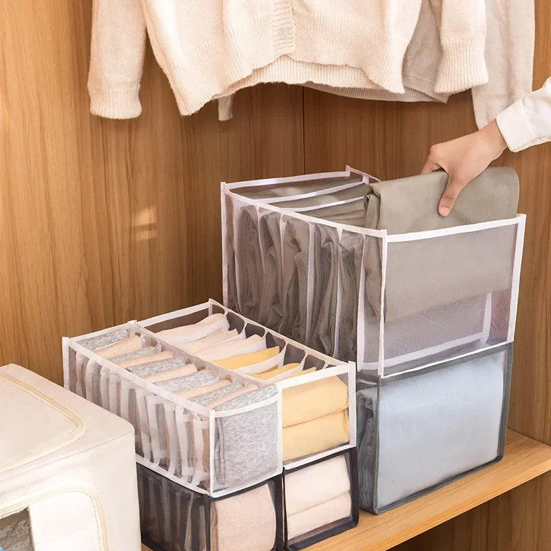 1/3pcs Wardrobe Clothes Organizer Foldable Mesh Organiser Socks Underwear Organiser Portable Drawer Divider Organiser