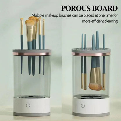 3 In 1 Makeup Brush Cleaner Automatic Spinner Makeup Brush Holder Stand Women Lazy Cleaning Brush Washer Quick Dry Tool